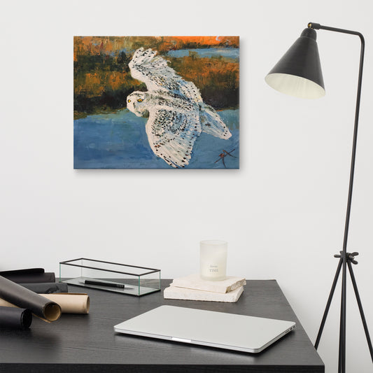 Snowy Owl in Flight - Canvas Wall Decor