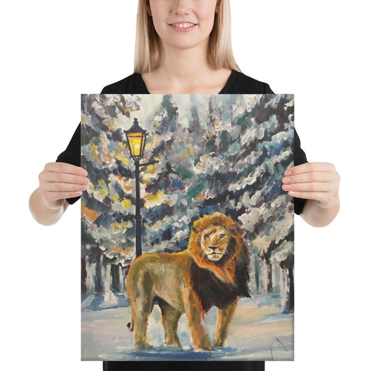 Winter Lion - Canvas Wall Decor