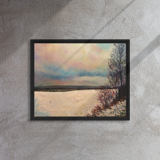 Snowy Field - Framed Canvas Wall Decor