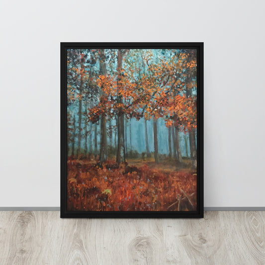 Blue Fall - Framed Canvas Wall Decor