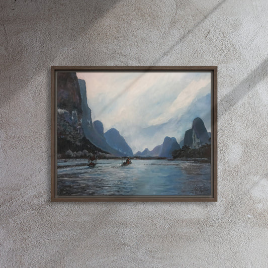 Li River, China - Framed Canvas Wall Decor