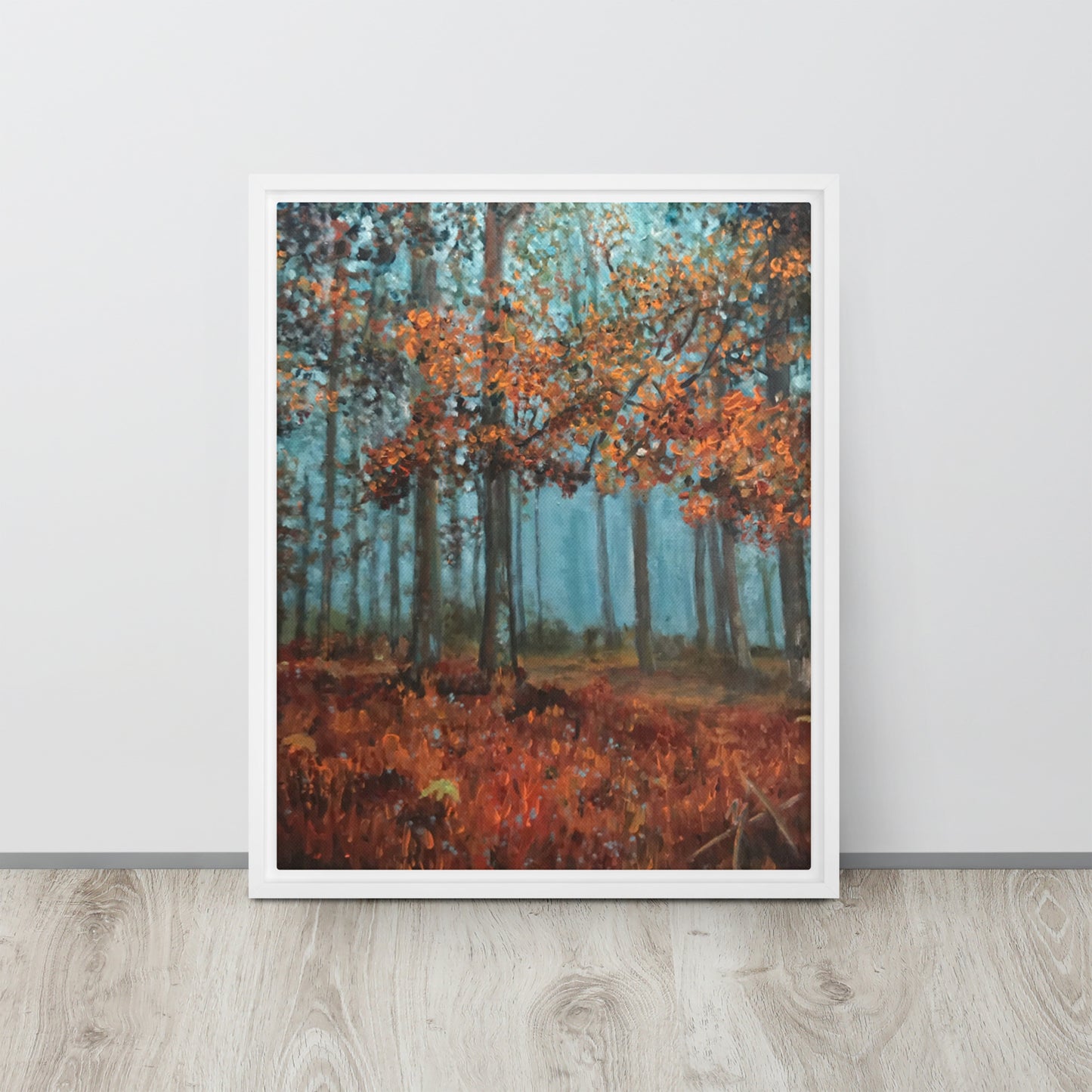 Blue Fall - Framed Canvas Wall Decor