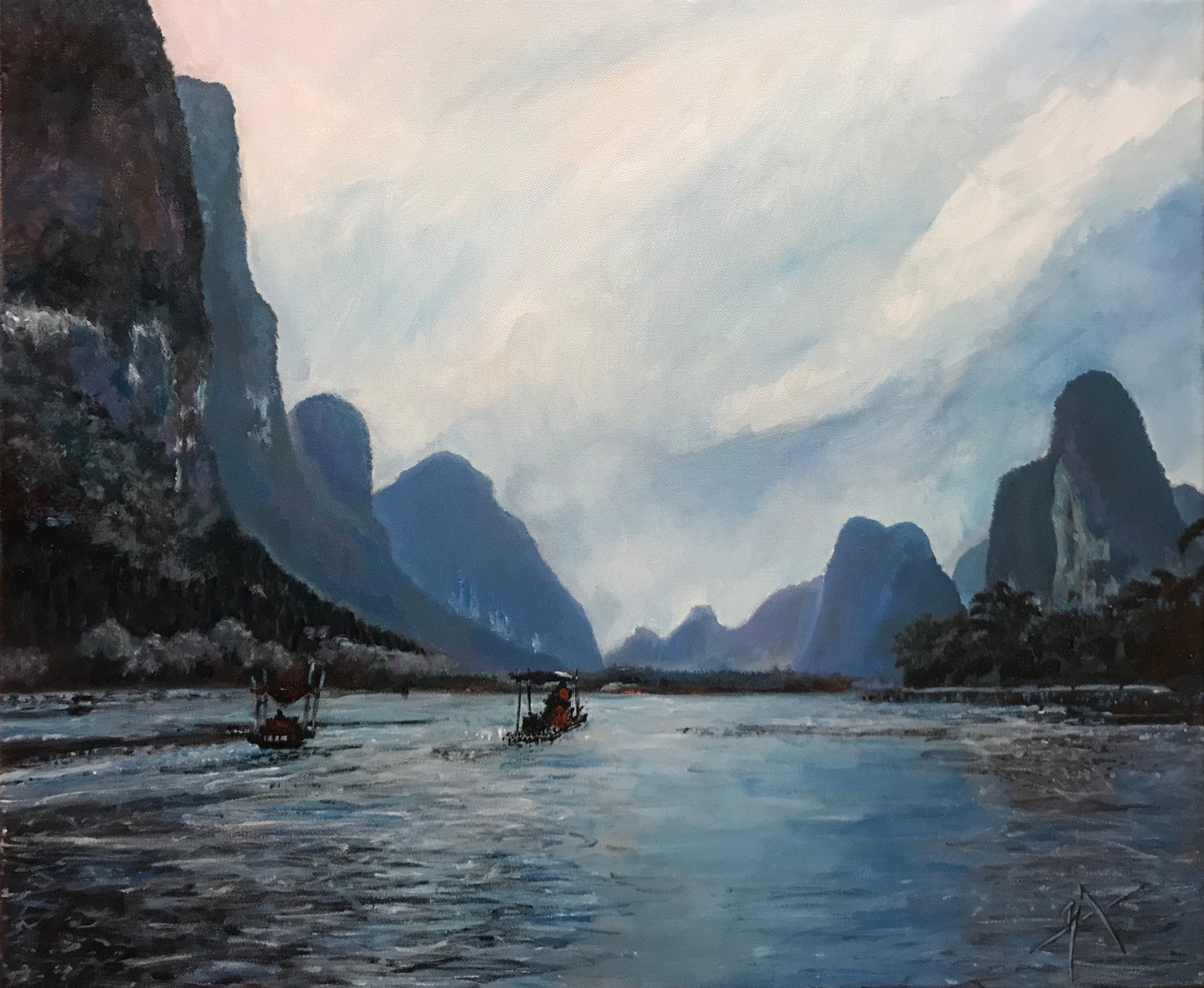 Li River, China - Framed Canvas Wall Decor